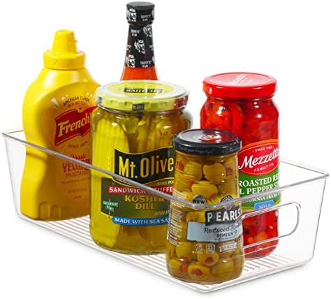 Set Of 8 Refrigerator Pantry Organizer Bins - Clear Food Storage Baskets for Kitchen, Countertops, Cabinets, Fridge, Fre