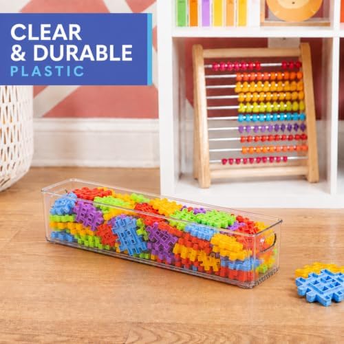 primebox Plastic Food Storage 2 Pack Clear Container Bin with Handles for Organizing Kitchen, Pantry, Refrigerator, Free