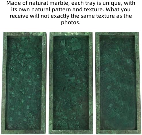 Marble Bathroom Vanity Tray, Blackish Green, 12"x 5" x1.2"