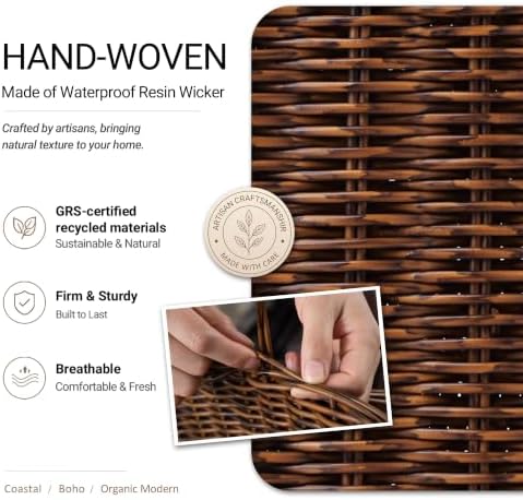Pantry Baskets for Organizing,Wicker Storage Bins, 3Pack, Brown