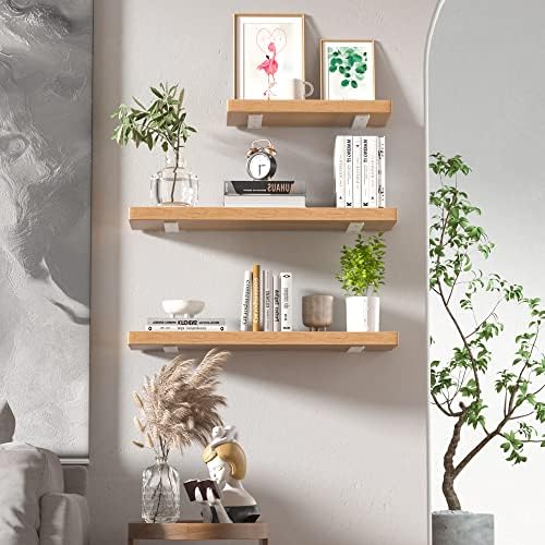 Floating Shelf Brackets 8 Inch 6 Pack, Hidden L Brackets for Shelves White