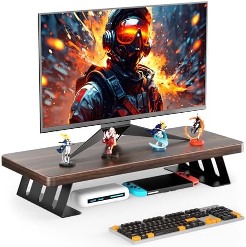 Monitor Stand – 24 Inch Wood Monitor Riser, Holds Up to 220 Lbs, Perfect as a Printer Stand or Laptop Riser, Desktop She
