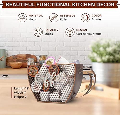 Made Easy Kit Coffee Pod Organizer - Home Coffee Bar Functional Décor - Café Station Countertop Storage Accessories (Cof