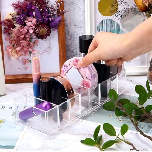4 Pcs Uanse Acrylic Makeup Compact Organizer Detachable Clear Organizer