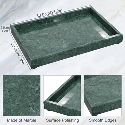Rectangle Decorative Vanity Tray, 11.8x7.9x1.2 in, Emerald Green