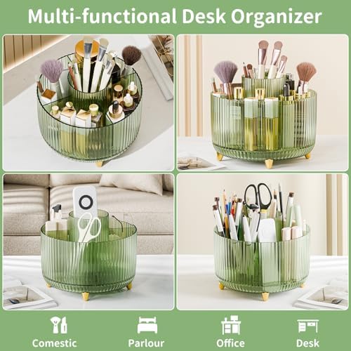 fanado 360° Rotate Makeup Brush Holder Organizer, Makeup Organizers Countertop, Makeup organization and Skincare Storage