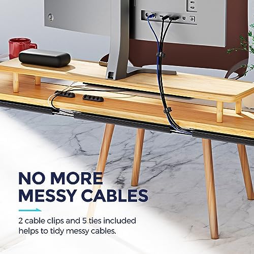 Delamu 2 Pack Safe & Tidy Cable Management Solution - Protect Kids & Pets with Home & Office Cable Management Under Desk