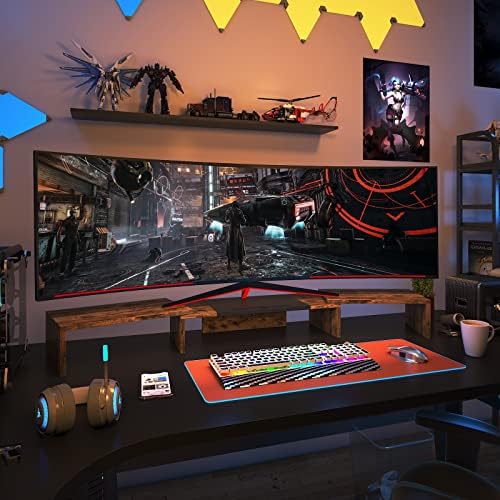 WESTREE Triple Dual Monitor Stand Riser, Extra Long Monitor Stand for 1~2~3 Monitors, Monitor Stand with Length and Angl