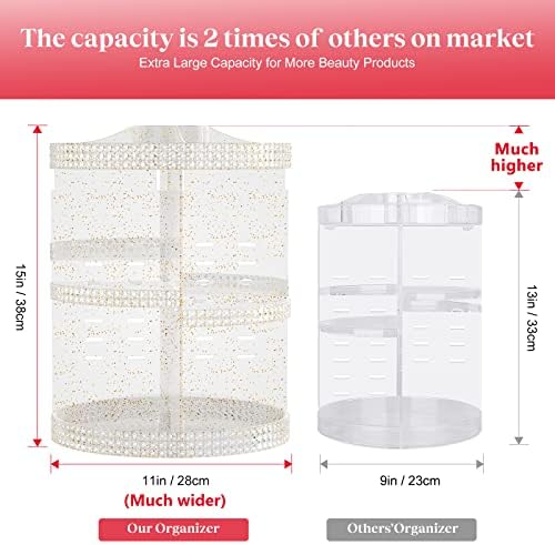 Awenia Makeup Organizer 360-Degree Rotating, Adjustable Makeup Storage, 7 Layers Large Capacity Cosmetic Storage Unit, F