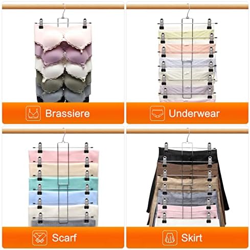 3 Pack Pants-Hangers-Space-Saving, 6 Tier-Closet-Organizers-and-Storage