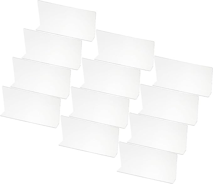 PATIKIL 12 Pack Shelf Dividers for Closet Organization, 9.8x1.57x4.7 Acrylic Closets Separator Kitchen Cabinet Shelves Under Bed Blocker for Bedroom Kitchen Office, Clear