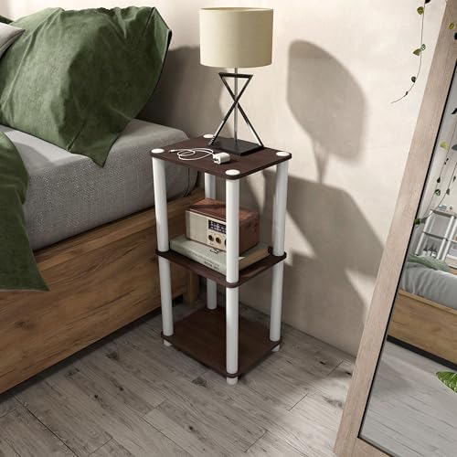 Homes: Inside + Out Apexa Modern 3-Tier Narrow Shelving Units, Collectibles Display Shelves, Easy Assembly Standing Shel