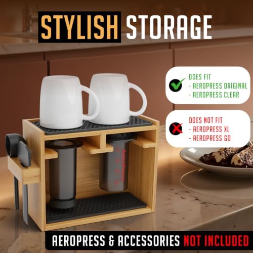Organizer for AeroPress, Coffee Caddy Stand & Accessory Holder - Original