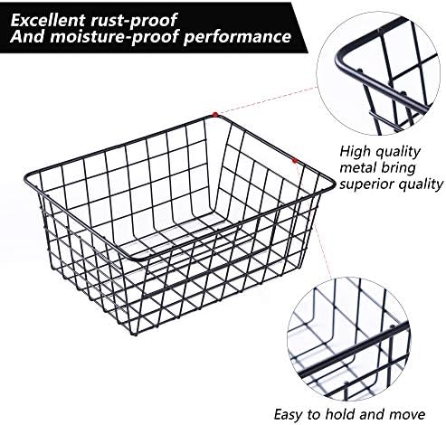 Wire Baskets for Organizing 4 Pack Pantry Baskets For Storage 11x8.7x4.7in