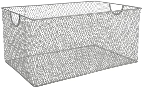 YBM HOME Kitchen Pantry Organizer Wire Basket for Shelves, Cabinets, Pantry, Countertop, Mesh Open Storage Bin Metal Bas