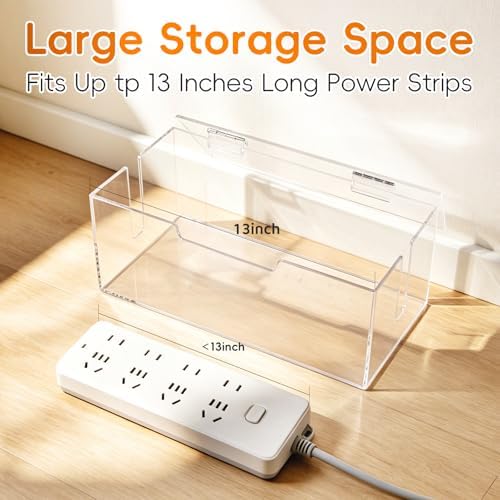 Cable Organizer Storage Box with Lid - Phone Charger Clear Organizer Case for Desk, Wire Organizers for Cords & Power St
