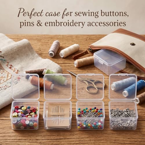 SATINIOR 24 Pcs Small Clear Plastic Container Box, 2.5 x 2.5 x 1.6 in