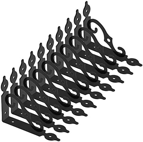 Luomorgo L Bracket Decorative Shelf Brackets, 5.4 Inch, Black