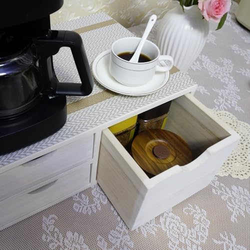 DDYURI Kitchen Storage Organizer with 3 Drawers for Coffee Brew K Cup/Coffee Pod Holder - Office Organization Drawer for