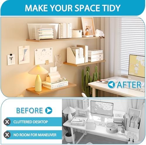 Goovilla Floating Shelf Brackets 6 Inch for 2×4" Wood Stud, 4 Pack, White