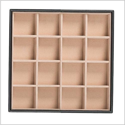 Glenor Co Earring Organizer Tray - Set of 2 - Stackable 32 Slots Jewelry Storage Trays - Display on Dresser or Drawer - Compatible with Other Trays - Black