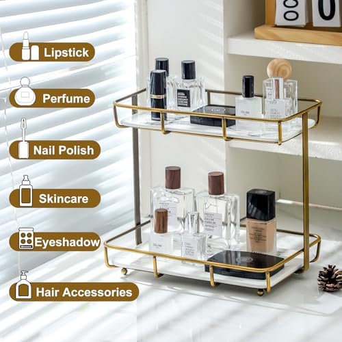 Bathroom Organizer Countertop Perfume Organizer Makeup Organizer Cosmetics Storage Display Rack Vanity Tray Dresser Stai