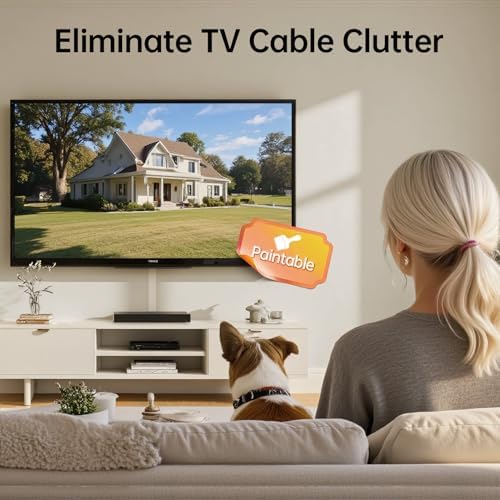 Delamu Cord Hider Wall, 85in Cord Covers for 3-4 Wires on Wall, Cable Hider Wire Hiders Wire Covers for TV Cords on Wall