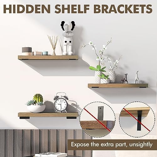4 Pack Heavy Duty Metal Shelf Brackets 10 inch Long,Black