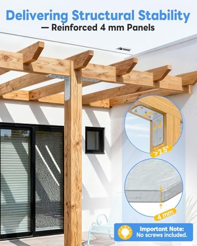5 Inch Heavy Duty L Brackets, 90 Degree Bracket, Galvanized-4 Pcs