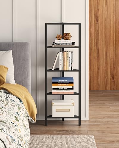 TUTOTAK Corner Shelf, 5-Tier Corner Bookshelf for Small Space