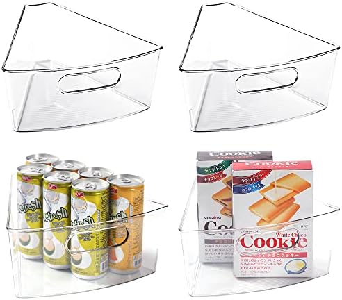 Leeden Lazy Susan Cabinet Organizer, 1/8 Wedge Bins for 26in, 4 Pack