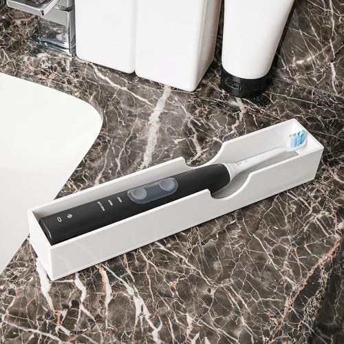 Acrylic Electric Toothbrush Holder with Diatomite Drying Stone, Bathroom Drawer Organizer with Drainage Hole for Tooth B