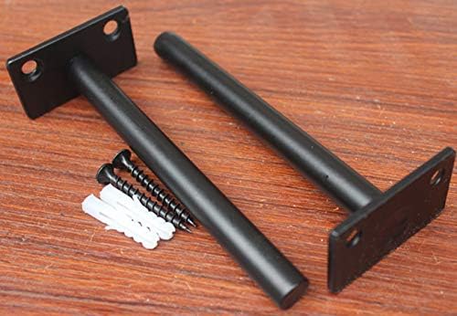 12 Pcs 5" Black Solid Steel Floating Shelf Bracket Blind Shelf Supports - Hidden Brackets for Floating Wood Shelves - Co