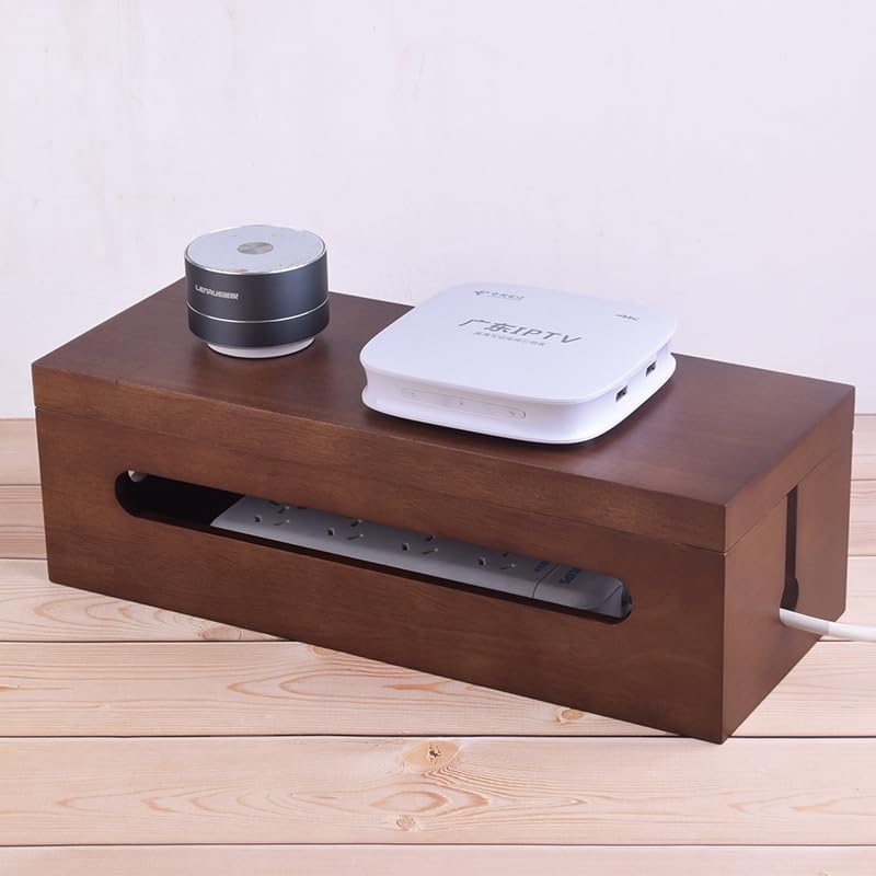 Cable Management Box, Solid Wood Cord Hider, Large Wire Organizer