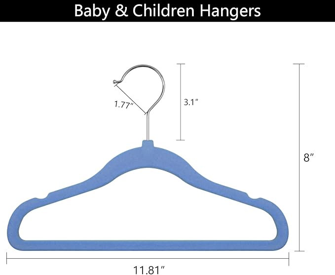 GoodtoU Velvet Baby Hangers Kids Hangers for Closet Infant Childrens Hanger Kids Clothes Hanger - Blue