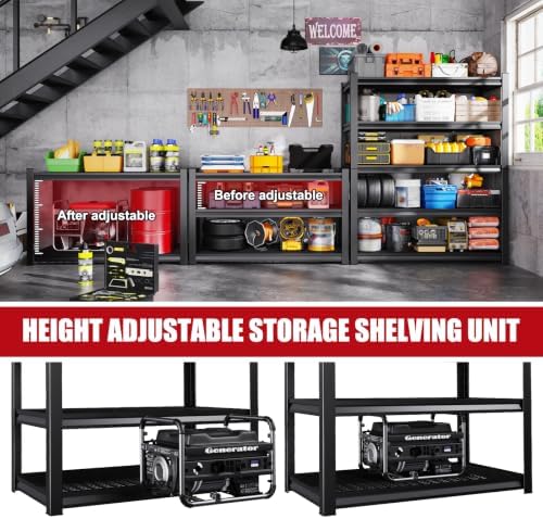 78"x46"x20" Wire Garage Shelving-2500 lbs 5 Tier Storage Shelves,Adjustable Heavy Duty Metal Shelving Unit and Storage L