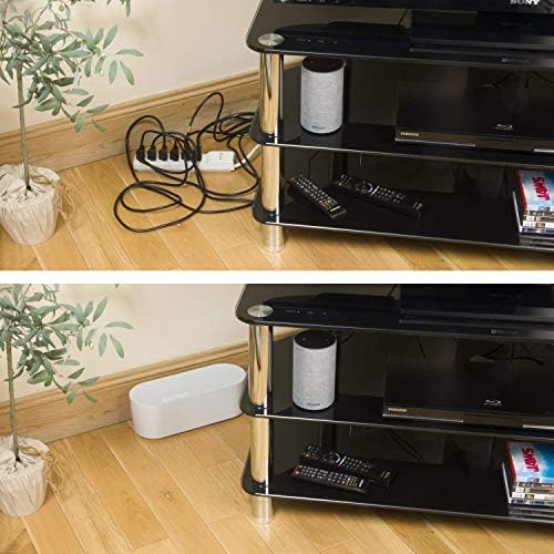 D-Line Cable Management Box (Small) & Medium Cable Raceway Length 1.18" (W) x 0.59" (H) x 39" Length - White