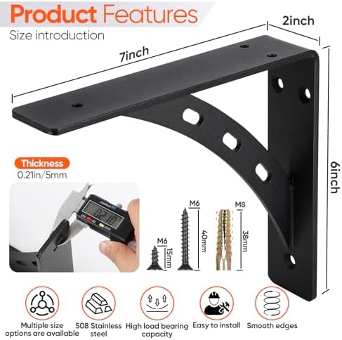2-Pack Countertop Support Brackets 7"x6"x2"