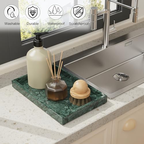 Rectangle Decorative Vanity Tray, 11.8x7.9x1.2 in, Emerald Green
