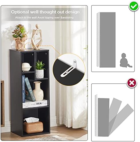 VECELO Cubby Storage Organizer Bookcase, Open Cube Display Shelf Cabinet, Freestanding Multicompartment Bookshelf for De