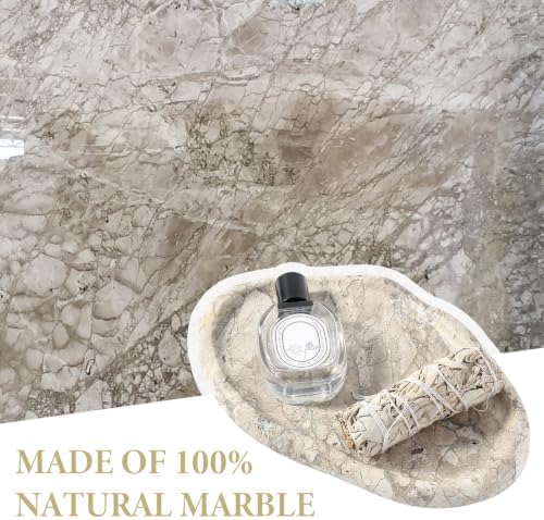 Koville Marble Vanity Tray for Bathroom, Cloud Shape Stone Key Tray