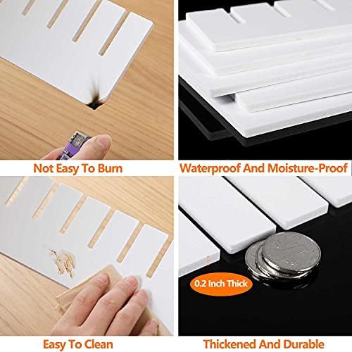 12Pcs Drawer Dividers, 16.93" x 2.76", Thick, Large Adjustable Drawer Organizer for Clothes, Kitchen, Bathroom, Dresser,