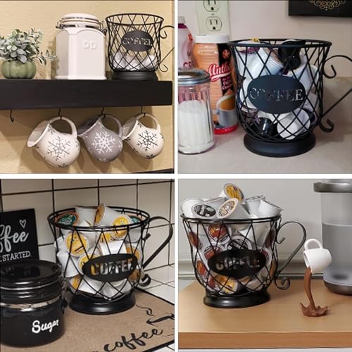 TreeLen K Cup Holder Coffee Pod Holders for 35 Kcups Keurig Storage Organizer Coffee Bar Accessories for Counter - Matte