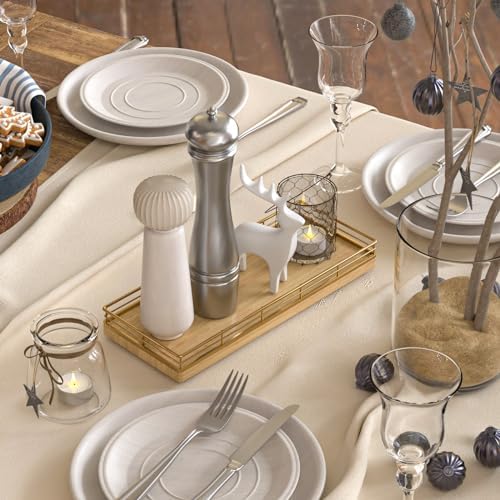 Wooden Decorative Tray, Oak 11.2" L Kitchen Countertop Soap Sponge Holder for Dresser Perfume Tray Jewelry Candle Nights