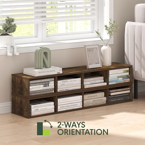 Furinno Fulda Book Shelf, 4-Tier Narrow Bookshelf, Standing Bookcase with 6-in Width Storage Shelf, 9.3 x 5.9 x 41.6, fo