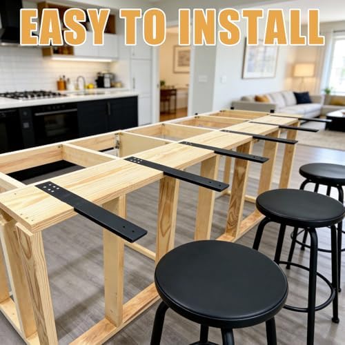 3 Pack 3/8" Thick 20" Lx 2.5" W Countertop Support Bracket