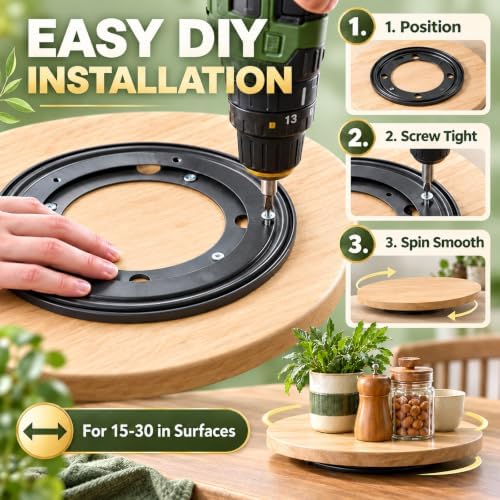9" Lazy Susan Bearing,6PCS Heavy Duty Turntable Swivel for Rotating