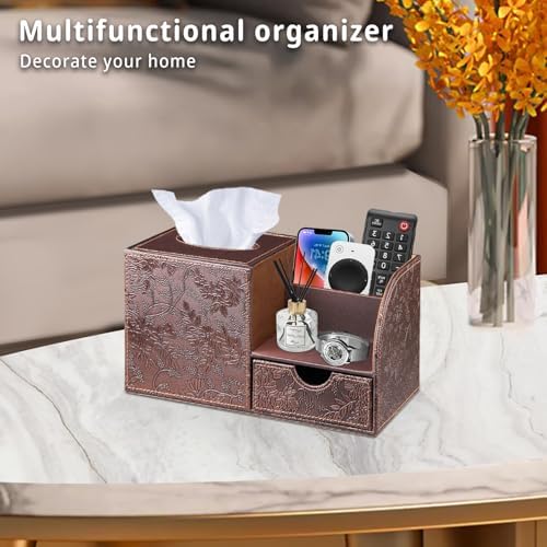 Tissue Box Cover with Drawer Organizer and Storage Tray,Cube Tissue Holder