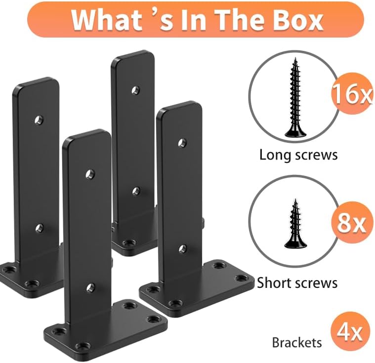 Floating Shelf Brackets upgraded,10 inch, Black Heavy Duty Iron Shelf Brackets, Industrial Modern Floating Shelf Support
