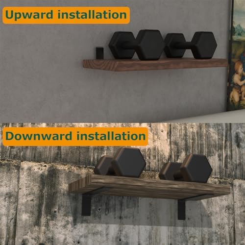 Countertop Support Brackets, 4 Pack 16inch Heavy Duty Industrial Hidden Shelf Bracket, Metal Floating L Brackets for She